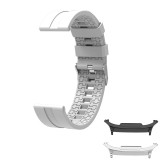 Curea din silicon compatibila cu Samsung Galaxy Watch8 Classic 46mm, Oatmeal White