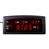 Ceas Electronic Multifunctional LCD Rosu 220V Birou/Casa, Afisaj Ora/Data/Temperatura, Alarma, Negru