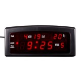 Ceas electronic, multifunctional, afisaj LCD rosu, 220V