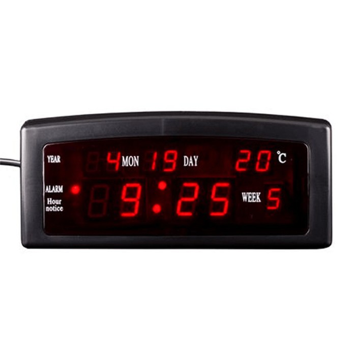 Ceas electronic, multifunctional, afisaj LCD rosu, 220V