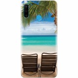 Husa silicon pentru Huawei P30 Lite, Beach Chairs Palm Tree Seaside