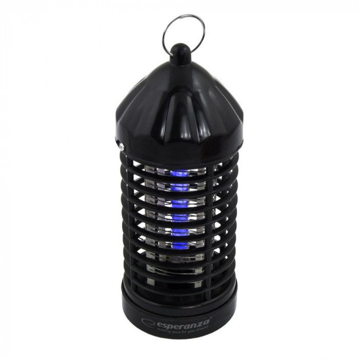 Lampa UV anti-insecte, Esperanza Terminator II, 2W, tensiune grilaj 600 V, neagra