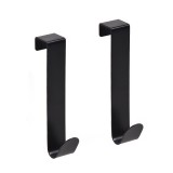 Carlige metalice negre pentru ușă și ușă de dulap, 2 buc, 2x12 cm, CMCLASS