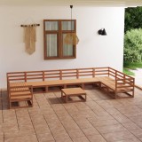 VidaXL Set mobilier de grădină, 11 piese, lemn masiv de pin