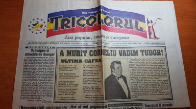 ziarul politica 15 septembrie 2015 - moartea lui corneliu vadim tudor foto