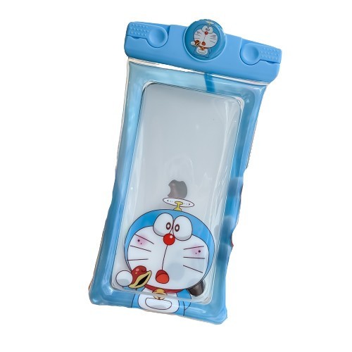 Husa subacvatica mascot waterproof flippy, snowproof, universala, cu snur, pentru telefon sau documente, cat, bleu