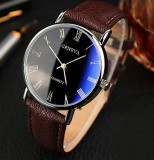 Cumpara ieftin Ceas Barbatesc Geneva E0101, Quartz, Curea Piele Ecologica, Carcasa Otel Inoxidabil, Negru/Maro, Elegant, Business/Casual