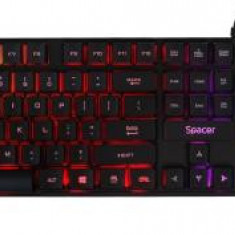 Kit gaming SPACER SP-GK-01, iluminare RGB rainbow, USB (Negru)