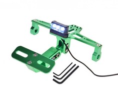 Suport numar cu lampa pentru moto &amp; atv, din aluminiu, culoare verde, universal Cod Produs: MX_NEW AW568991G