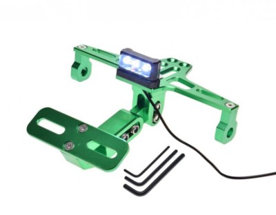 Suport numar cu lampa pentru moto &amp;amp; atv, din aluminiu, culoare verde, universal Cod Produs: MX_NEW AW568991G foto