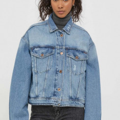 Pepe Jeans geaca jeans Turner femei, de tranzitie, oversize