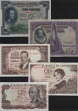 Set Spania 5x100 pesetas 1925 1928 1953 1965 1970, Europa