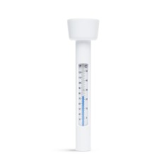 Termometru pentru piscina Globiz, 185 x 40 mm, plastic, snur lung, Alb