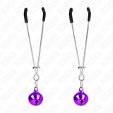 KINK - THIN BELL NIPPLE CLAMPS PURPLE 7 CM, KINK NIPPLE GRIP