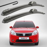 Cumpara ieftin Set 2 Ștergătoare Parbriz Flat Dedicate Dacia Sandero 1 (2008-2012), Prindere Hook (C&acirc;rlig)