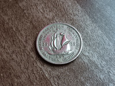 C50 - Moneda foarte veche - Insulele Caraibe de Est - 25 centi - 1955 foto