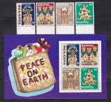 Bahamas 1980 - Crăciun - Ornamente din paie, Serie + Bloc, MNH