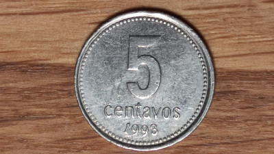 Argentina - moneda de colectie - 5 centavos 1993 - varietate de an unic foto