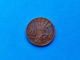 20 Haleru 1948 Cehoslovacia-Calitate-patina..