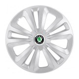 Set 4 Capace Roti Terra Gri R15 pentru Skoda