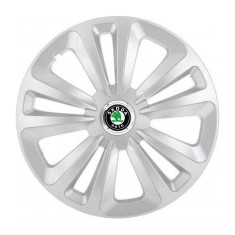 Set 4 Capace Roti Terra Gri R16, pentru Skoda