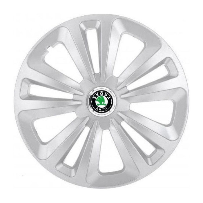 Set 4 Capace Roti Terra Gri R14, pentru Skoda