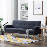 VidaXL Canapea de 3 persoane, material textil, gri &icirc;nchis