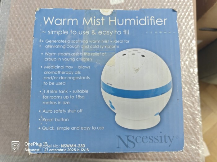 Aparat de tip umidificator și aromaterapie