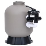 Gossi filtru cu nisip de piscina cu supapa 6 cai fixare laterala gri