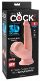 King Cock Plus - Dildo realist cu biluțe &icirc;n testicule și ventuză 15.2 CM Culoare piele deschisă