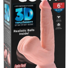 King Cock Plus - Dildo realist cu biluțe în testicule și ventuză 15.2 CM Culoare piele deschisă