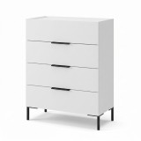 Cumpara ieftin Comoda Adore Oryana Alb-Nuc, 80x104x44 cm, 4 Sertare, Living/Dormitor, Design Modern