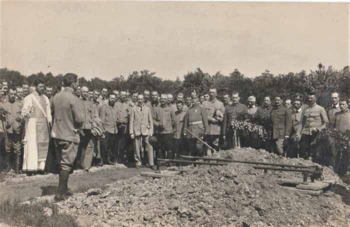 Fotografie document inmormantare soldati romani lagar Crefel WW1