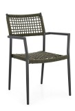 Cumpara ieftin Set 4 scaune gri antracit verde Caleta 56x60x86 cm