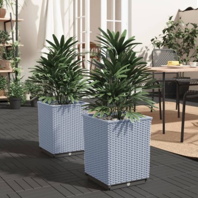 Gossi jardiniere, 2 buc., gri deschis, 30x30x37 cm, polipropilena foto