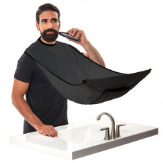 Pelerina manta pentru tuns barba cu prindere de oglinda neagra frizer foto