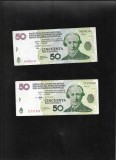 Rar! Set Argentina 2 x 50 pesos LECOP 2006 semnaturi diferite, America Centrala si de Sud