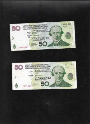 Rar! Set Argentina 2 x 50 pesos LECOP 2006 semnaturi diferite foto