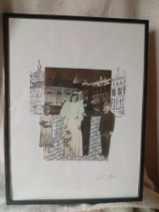 Nunta - colaj și tehnica mixtă foto