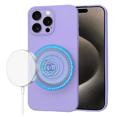 Husa silicon iPhone 15 Pro Max Techsuit SoftFlex MagSafe, violet foto