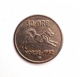 Moneda NORVEGIA 50 Ore 1962 _ km # 408 _ tiraj mic, Europa