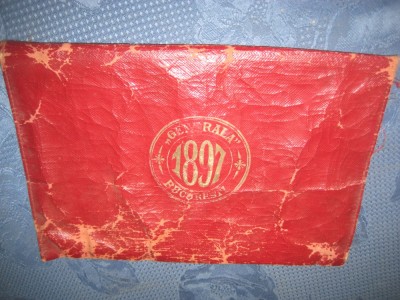 A686-Portofel Societatea Generala Bucuresti 1897 piele piesa originala. foto