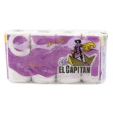 Hartie igienica Don Pedro El Capitan, lavanda, alb + lila, 3 straturi, 8 role