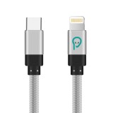 CABLU alimentare si date SPACER, pt. smartphone, USB Type-C (T) la Iphone Lightning (T), braided, retail pack, 1.8m, silver &quot;SPDC-LIGHT-TYPEC-BRD-SL-1
