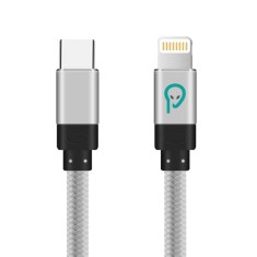 CABLU alimentare si date SPACER, pt. smartphone, USB Type-C (T) la Iphone Lightning (T), braided, retail pack, 1.8m, silver &amp;quot;SPDC-LIGHT-TYPEC-BRD-SL-1 foto