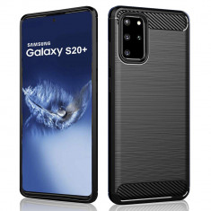Husa pentru Samsung Galaxy S20 Plus 4G / S20 Plus 5G, Techsuit Carbon Silicone, Black