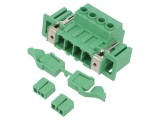 Regletă de conexiuni deconectabilă 7,62mm 4 piste drept tată