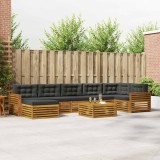 vidaXL Set de canapele de exterior cu pernă 8 pcs Natural și Antracit 3373867