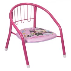 Scaun Copii Minnie, Metalic, Culoare Roz, Dimensiuni 36x35x36cm, Greutate Maximă 80kg