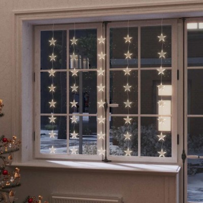 vidaXL Instalație lumini tip perdea stele 200 LED alb cald 8 funcții 328802 foto